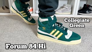 Adidas Forum 84 Hi Collegiate Green Reviewamp On foot [upl. by Camarata135]