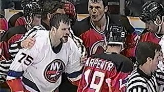 Claude Lemieux suckerpunches Brett Lindros [upl. by Onitsoga10]