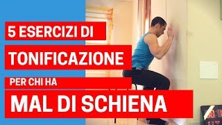 5 esercizi di TONIFICAZIONE per chi ha MAL DI SCHIENA [upl. by Nelon]