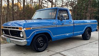 1977 Ford F100 Custom Coyote 50 Crown Vic Swap [upl. by Ahsek874]