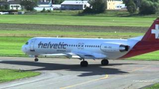 Friendly Copilot waving amp Fokker 100 take off in Berne [upl. by Enneyehs]