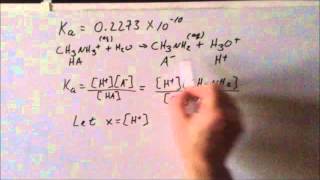 Weakly acidic salt methylammonium chloride CH₃NH₃Cl pH problem [upl. by Adiazteb]