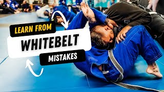 White Belt Vs Black Belt BJJ Rolling Commentary  See What The White Belt Does Wrong [upl. by Theurer]