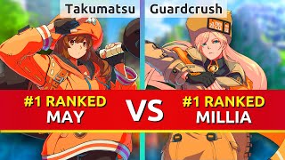 GGST ▰ Takumatsu 1 Ranked May vs Guardcrush 1 Ranked Millia Guilty Gear Strive [upl. by Myke136]