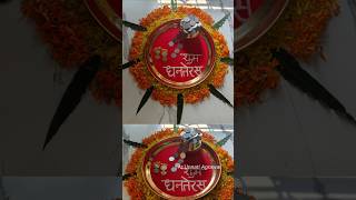 Beautiful Table Decoration Idea for Dhanteras amp Diwali 2024  Easy Dhanteras Rangoli on Plate diy [upl. by Nella]