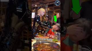 She learned this new robotic movement to support her restaurant 😱🫡 respect shorts ytshorts [upl. by Assirahs]