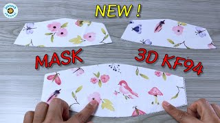 New🔥🔥DIY Mask 3D KF94  Very Cute Face Mask  Very Breathable Face Mask Face Mask Sewing Tutorial [upl. by Jake]