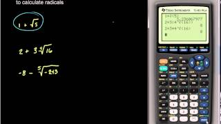 Evaluating Radical Expressions Using the TI83plus and TI84 Family of Calculators [upl. by Onil]