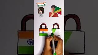 🇮🇳🇨🇬 Flag painting Independence Day Republic Day Drawing shorts art flagdrawing [upl. by Aikim991]