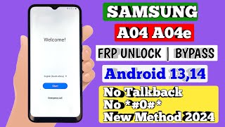 Samsung A04A04e Frp Bypass  Google Account Bypass No Talkback No 0 Newest Update 2024 [upl. by Anitnatsnoc]