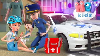 Policia de niños en Español 👮 Carros de policía 🚔 Canciones Infantiles  HeyKids [upl. by Gnourt606]