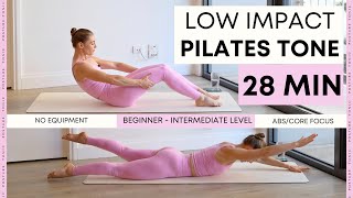 28 MIN LOW IMPACT PILATES TONE amp ALIGN No Equipment LowImpactPilates homeworkout [upl. by Aissyla]