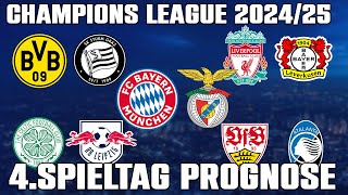 Champions League Prognose 202425 4Spieltag  Alle Spiele amp Tipps [upl. by Persis981]