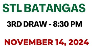 STL Batangas result today live 830 PM  November 14 2024 830 PM draw [upl. by Patricio]