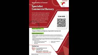 Transnet Specialist Commercial Bursary [upl. by Eeslek]