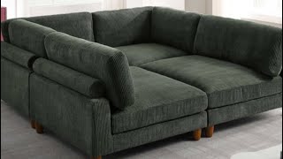 Unboxing Wayfair Sofa  Wade Logan 4  Piece Upholstered Sectional [upl. by Naesar]