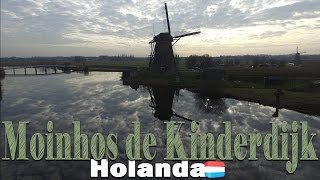 Os moinhos de vento de kinderdijk Holanda  Drone Footage  Felipe o pequeno viajante [upl. by Fifi644]