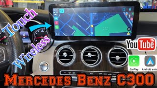 2018 Mercedes Benz C300 wireless Carplay Android Auto Touchscreen monitor mirrorcast 123quot [upl. by Ahtinak]