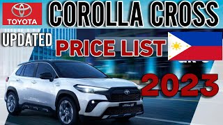 TOYOTA COROLLA CROSS 2023 UPDATED PRICE LIST amp SPECS PHILIPPINES [upl. by Rafaela]