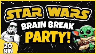 Star Wars Brain Break Party  Brain Breaks for Kids  Freeze Dance  Just Dance  Danny Go Noodle [upl. by Severn87]