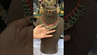 1385₹ beautiful pagadam nd green stone nd earrings combination To order whatsaap 8333960767 [upl. by Ihcur966]