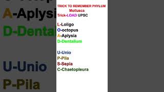 Trick to remember phylum mollusca neet biology trick mnemonics mollusca animalkingdomclass11 [upl. by Nyleve]