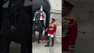 Corporal of Horse checks on duty mounted King’s Guard [upl. by Tarryn972]