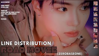 ZEROBASEONE quotROAD MOVIEquot  LINE DISTRIBUTION [upl. by Xavler66]