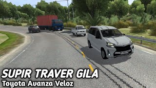 Supir Travel GilaNgamuk DijalananToyota Avanza Veloz Bus Simulator Indonesia [upl. by Hayn439]