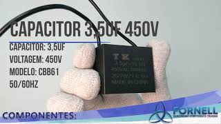 Capacitor para Ventilador 35uf 450v 2fios [upl. by Leirud]