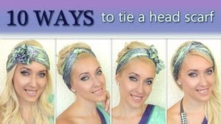 10 different ways to wear 1 scarf on your head How to tie a headscarf turban and headband style [upl. by Lleroj697]