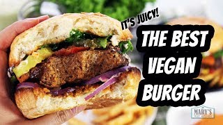 THE BEST VEGAN BURGER  Recipe by Marys Test Kitchen [upl. by Nodnas]