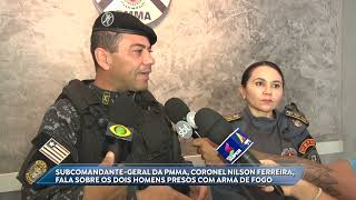 SUBCOMANDANTE GERAL DA PMMA FALA SOBRE O POLICIAL E GUARDA CIVIL PRESOS COM ARMAS DE [upl. by Etnuahc334]