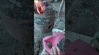 12 Volt DC fan With Clay Stove in Cylinder stove [upl. by Halueb]