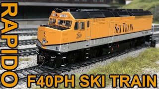 Review Rapido F40PH Later Phase quotSki Trainquot HO Scale [upl. by Yleme]