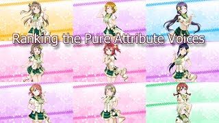 Ranking the Pure Attribute Girl Voices µs Aqours Niji [upl. by Henrion535]