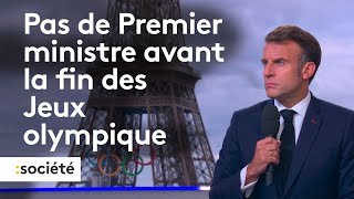 Pas de Premier ministre avant la fin des Jeux olympiques annonce Emmanuel Macron [upl. by Haynor165]