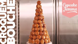 Croquembouche Our full Recipe amp Tutorial for a Profiterole Tower of Power  Cupcake Jemma [upl. by Ahsaekal]