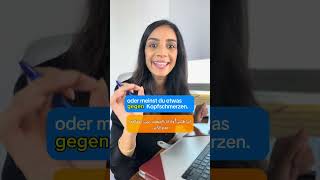 🤕 Etwas GEGEN Kopfschmerzen  Typische Fehler  Deutschlernen  🔴Live Kurse تعلّم اللغة الألمانية [upl. by Brien]