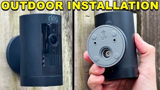 How To Mount Ring Stick Up Cam  Outdoor Installation [upl. by Nylavad]