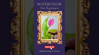 Lets make watercolor Tulip Flower Painting Step by Step artist watercolor shortsviral shorts [upl. by Rooker]