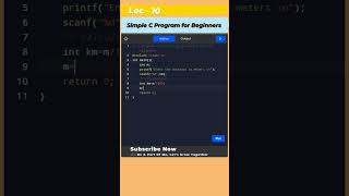 Basic Program in C 🤩  C For beginners  Learn C Programming  shorts coding java python coder [upl. by Naellij]