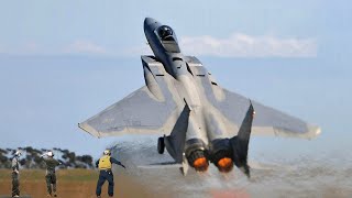 Ukrainian F15 pilot Emergency Takeoff at Starokostiantyniv Air Base [upl. by Seleta344]