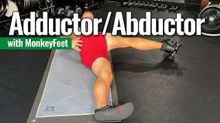 MonkeyFeet How To  Hip AdductorAbductor Stretch [upl. by Noyek]