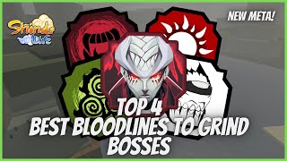 TOP 4 BEST Bloodlines To Grind Bosses in Shindo Life  RELLGames [upl. by Lemraj]