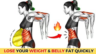 ➜30Minute STANDING Workout To FLAT STOMACH  Best Standing Exercises To Burn Calories amp Lose Weight [upl. by Helbonnah923]