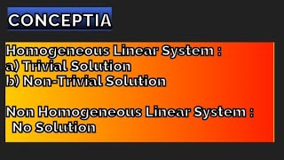 Homogeneous amp Non Homogeneous Linear System Trivial amp NonTrivial Solution Linear Algebra [upl. by Aizatsana]