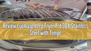 Review cuomaopdeep Fryer Pot304 Stainless Steel with Temperature Control and Lid Japanese Style Te [upl. by Leola74]