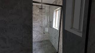 Semi frameless black slider shower screen bathrobe home [upl. by Iiette]