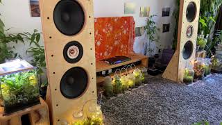 open baffle speakers  Eminence Alpha 15 A and TangBand W81808 on 6 Hypex ncore 400 [upl. by Belak]